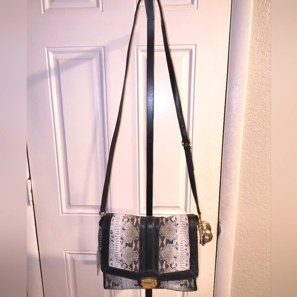 BRAND NEW Calvin Klein Embossed Suede & Leather Purse w/2 straps & Dustbag NWT - Picture 10 of 16